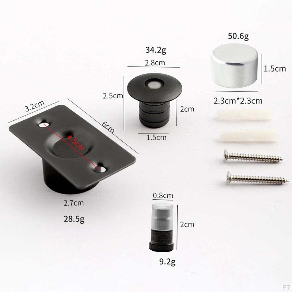 Magnetic Door Stop Quiet Hidden Stopper for Dorm Office Buildings Home Milky White