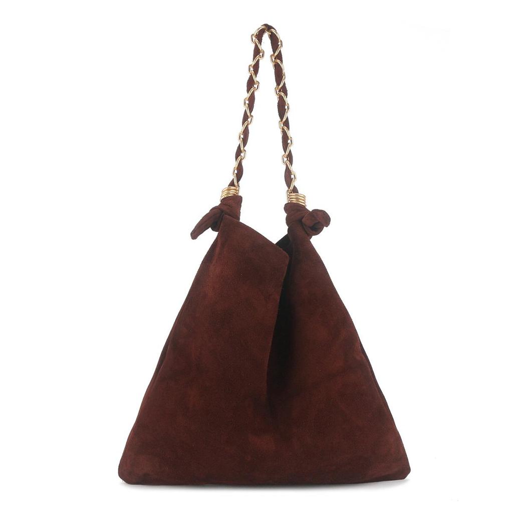 Retro Frosted Cowhide Tote - Large Capacity, Casual Single Shoulder Bucket Bag