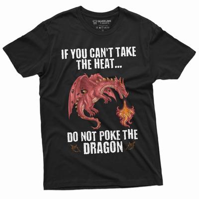 Maglietta divertente da uomo Poke dragon non pungere il drago regalo di compleanno divertente maglietta