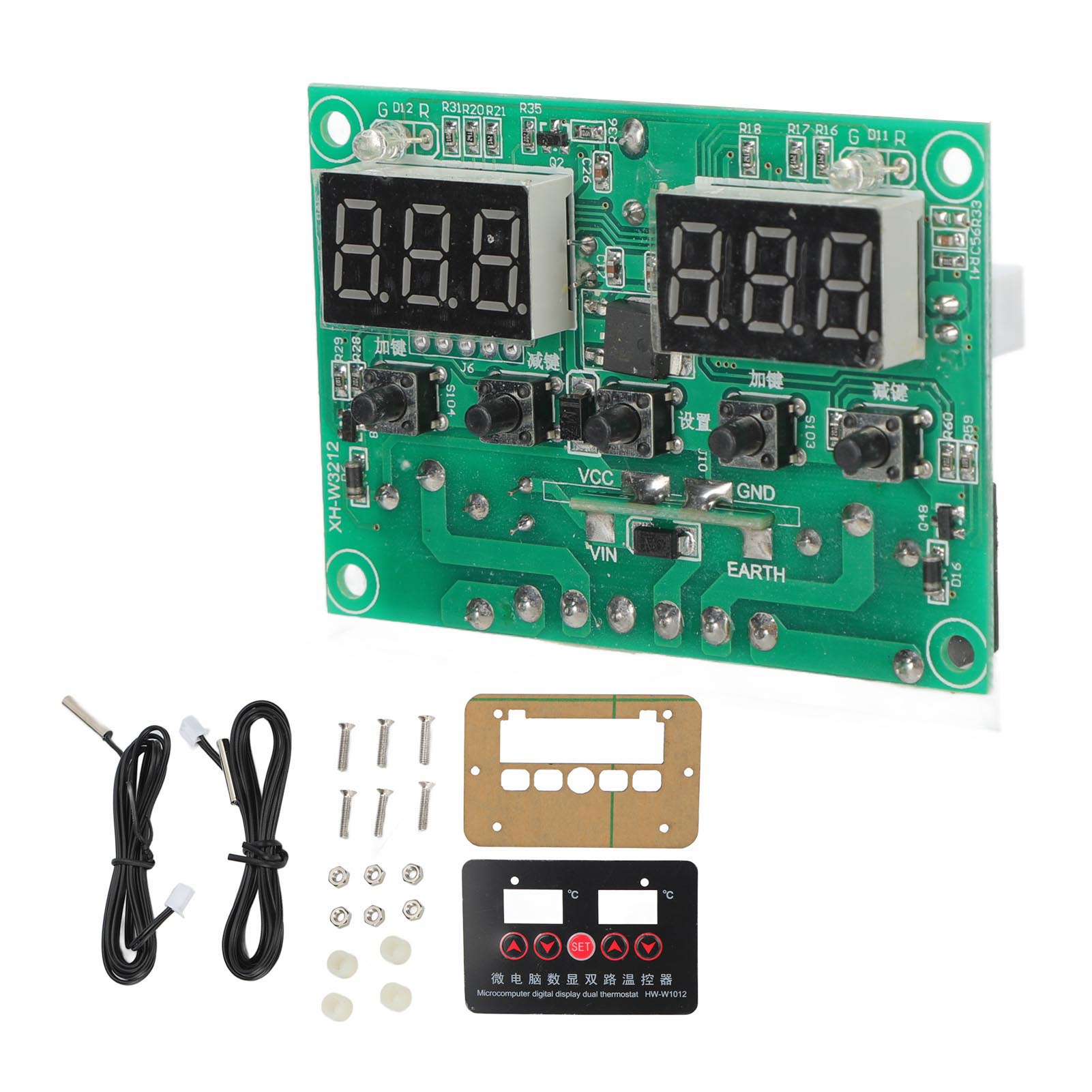 

220V Temperature Controller Digital Display Dual Relay Thermostat Regulator Module HWW1012