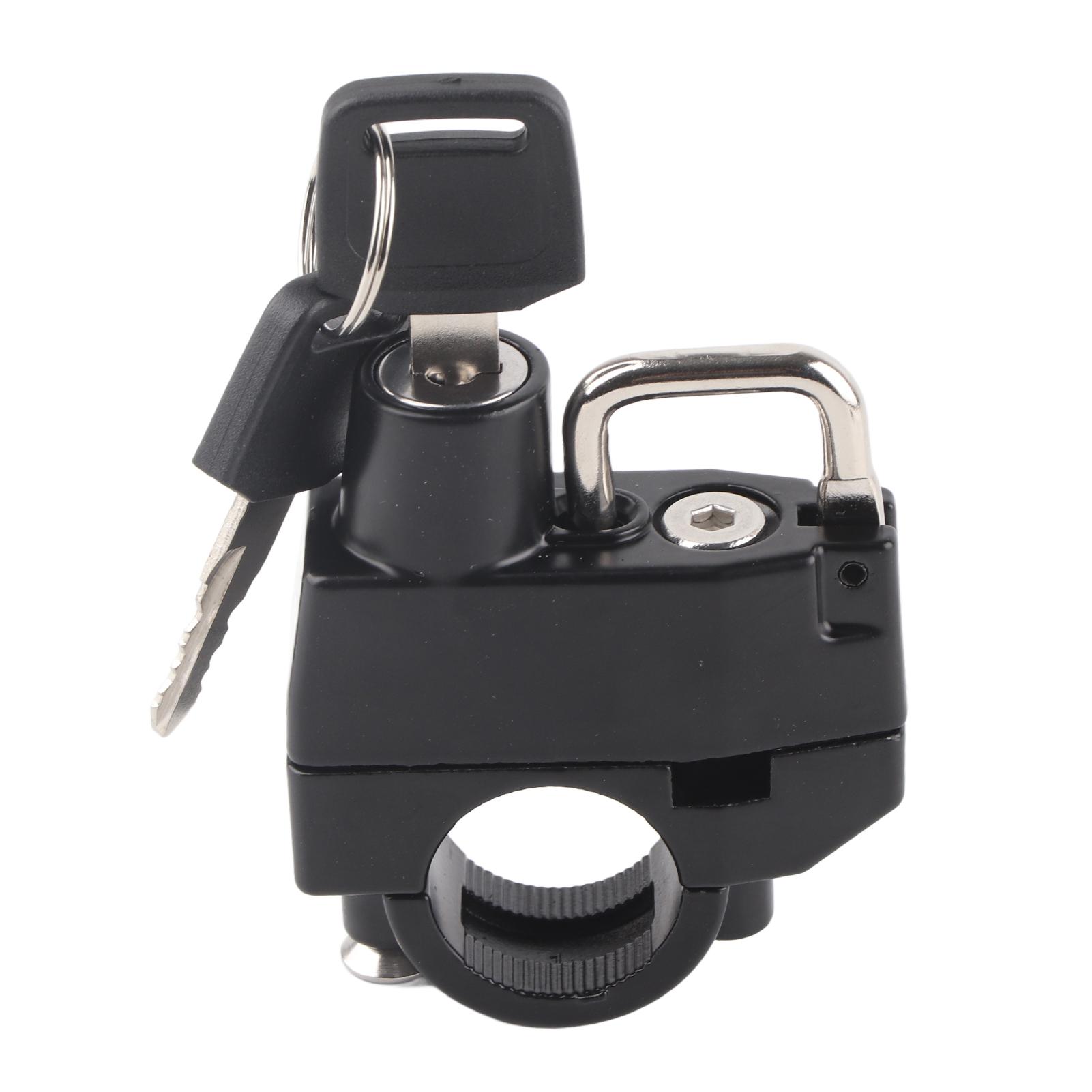 Motorcycle Helmet Lock with 2‑Key Metal Small Portable Universal for 22mm Handlebar