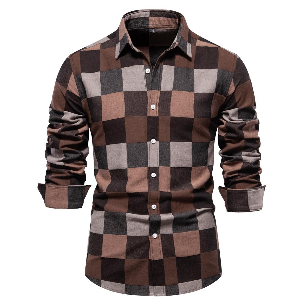 Autumn New Men's Basic All-matching Shirt Fashion Striped Long Sleeve