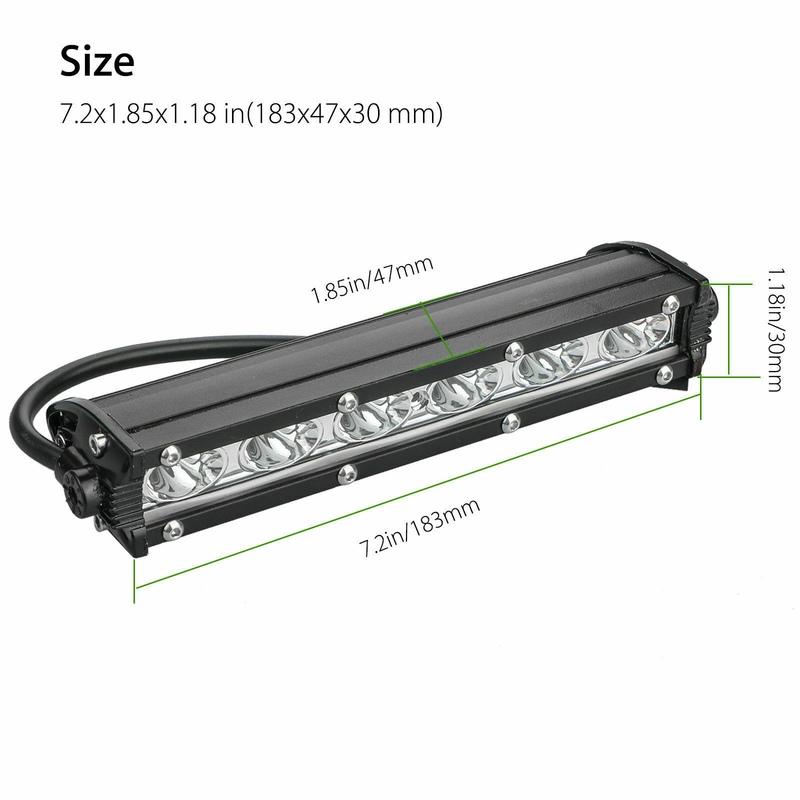 T-Top-Rated-7Inch 1800LM 18W Waterproof Spot Flood Combo Light Ultra-Slim Single Row Off Road LED Light Bar For Trucks ATV Boat