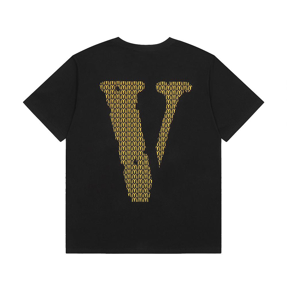 VLONE Summer Men's and Women's Back Print Monogram Big V Short Sleeve T-shirt Loose Fit