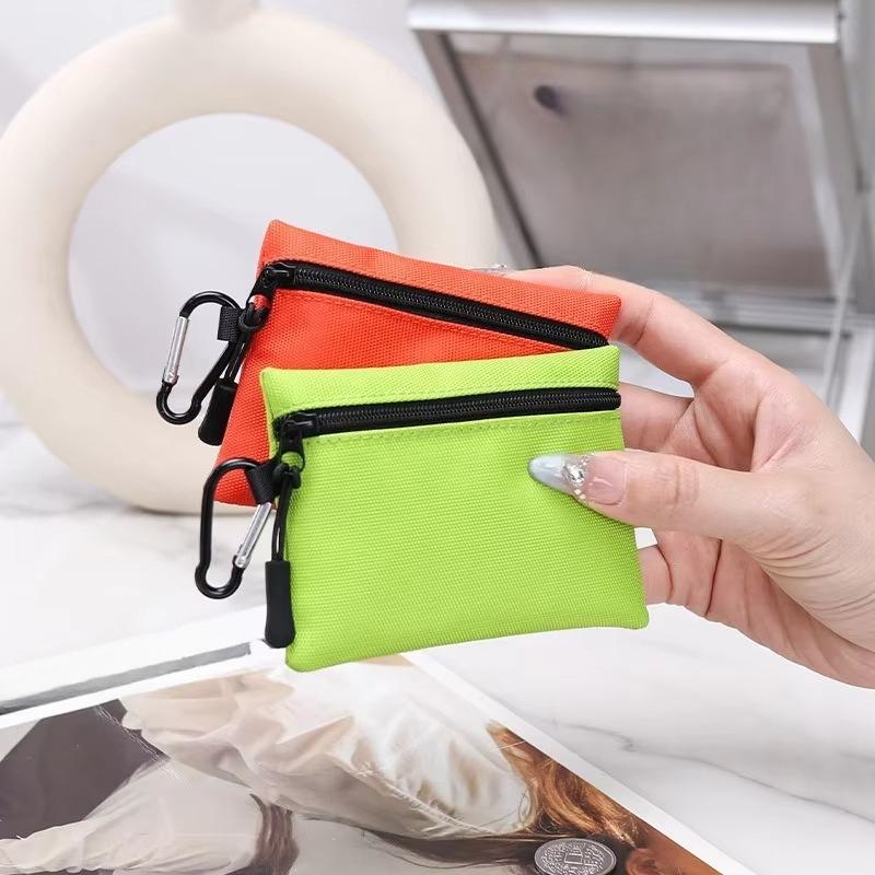 Canvas Mini Coin Purse Simple Zipper Kid Storage Pouch Money Pocket Solid Color Coin Key Bag Women Men Cute Wallet Mini Purse