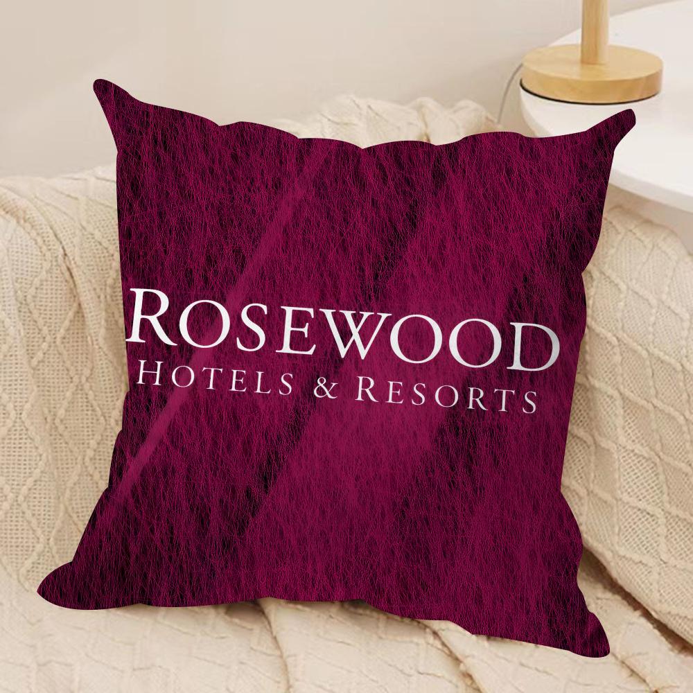 Classic RRosewood Brand HHotel Cushion Cover Short plush Doublesided Print Square Throw Pillow Covers Sofa Home Cushion Decor
