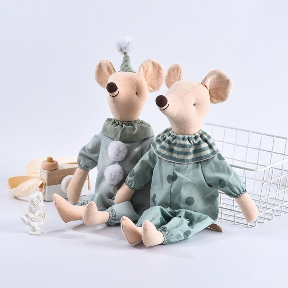 Cotton Fabric Little Mouse Rat Toy With Clown Clothes Stuffed Animal Toy  Gift