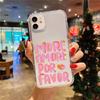 Pink Text Pattern Clear Silicone Phone Case For iPhone 17 16 15 14 13 12 11 Pro Max 17 Air Plus XS X XR Shockproof Soft Cover