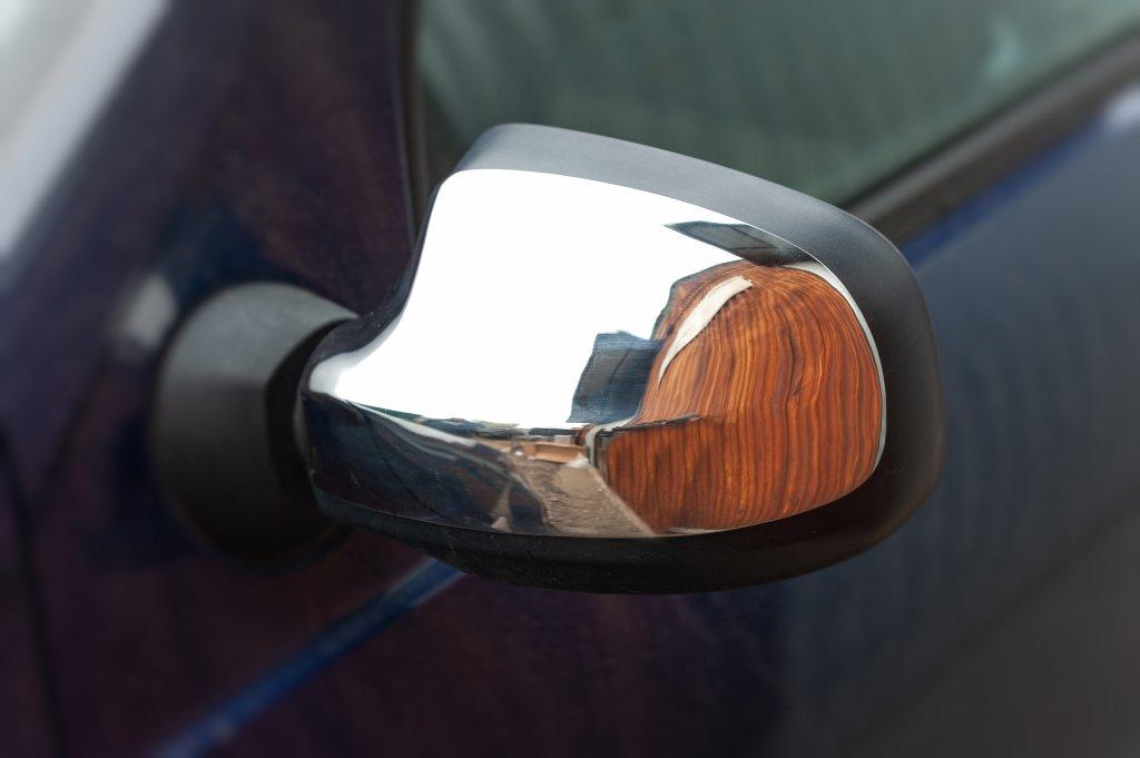 

Covers for mirrors (upper part, 2 pcs, stainless steel) for Renault Logan I 2008-2013