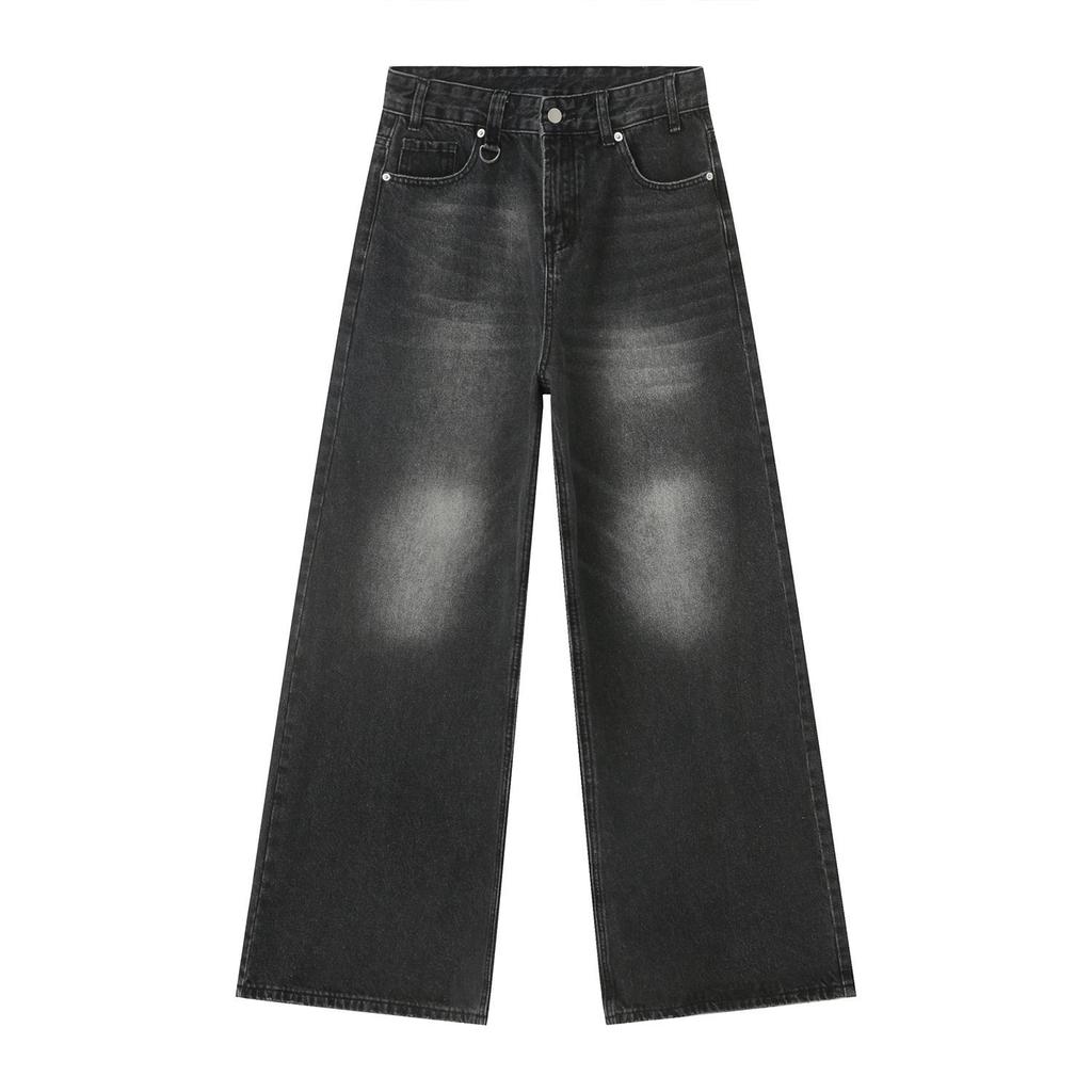Men's Retro Hong Kong Style High-Waisted Wide-Leg Jeans | 2025 Seasonal New Arrivals