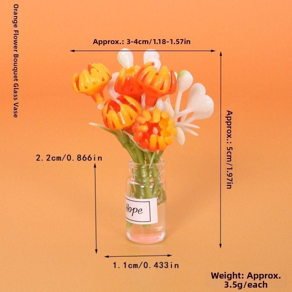 4cm/1.1*5cm Plastic Simulation Vase Green Plant Potted Vase Miniature Dollhouse Decorations