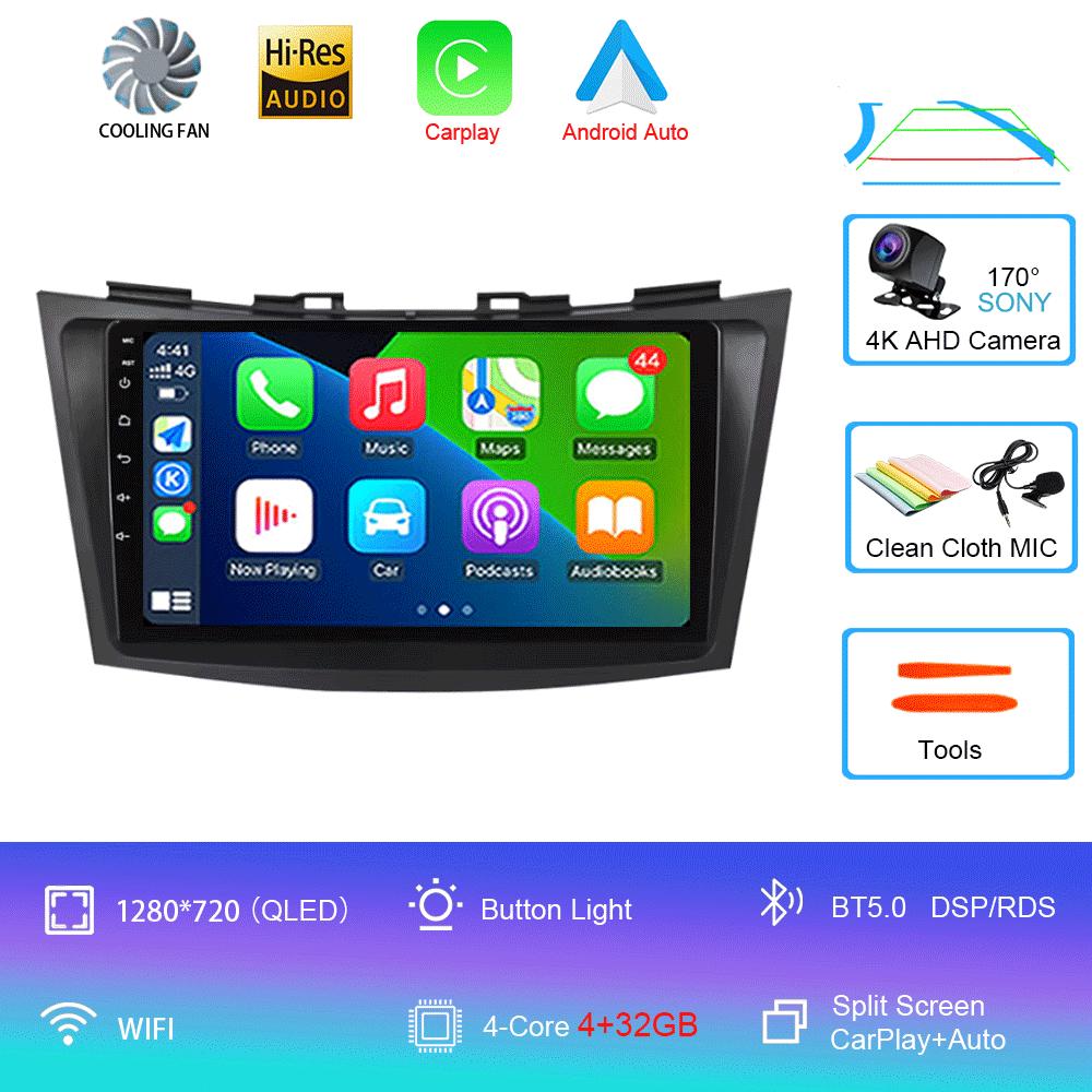 Android 14 For Suzuki Swift 2011-2015 2 Din BT DSP RDS Car Radio Stereo Multimedia Video Player GPS Navigaion Carplay Auto WIFI