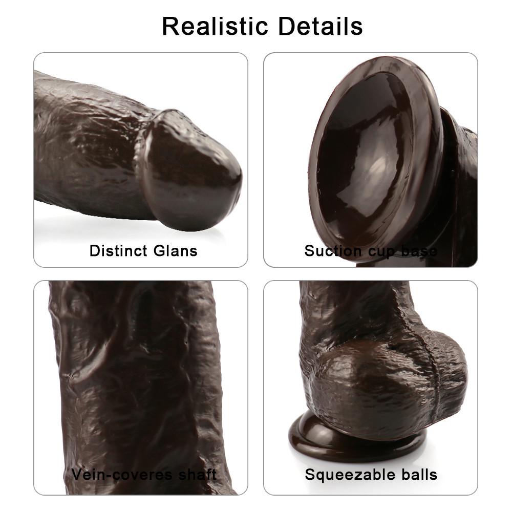 Soft Big Dildo RUNYU Realistic Fake Dick Penis Butt Plug Sex Toys for Woman Men Vagina Anal Massage