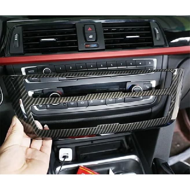 Carbon Fiber Console CD/AC Panel Cover Trim For BMW 3 4 Series F30 F31 2013-2018
