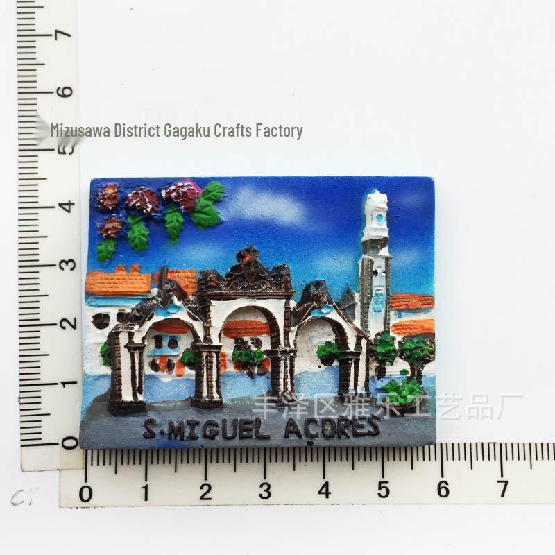 Hand-Painted Resin Magnetic Souvenir Stickers from Portugal
