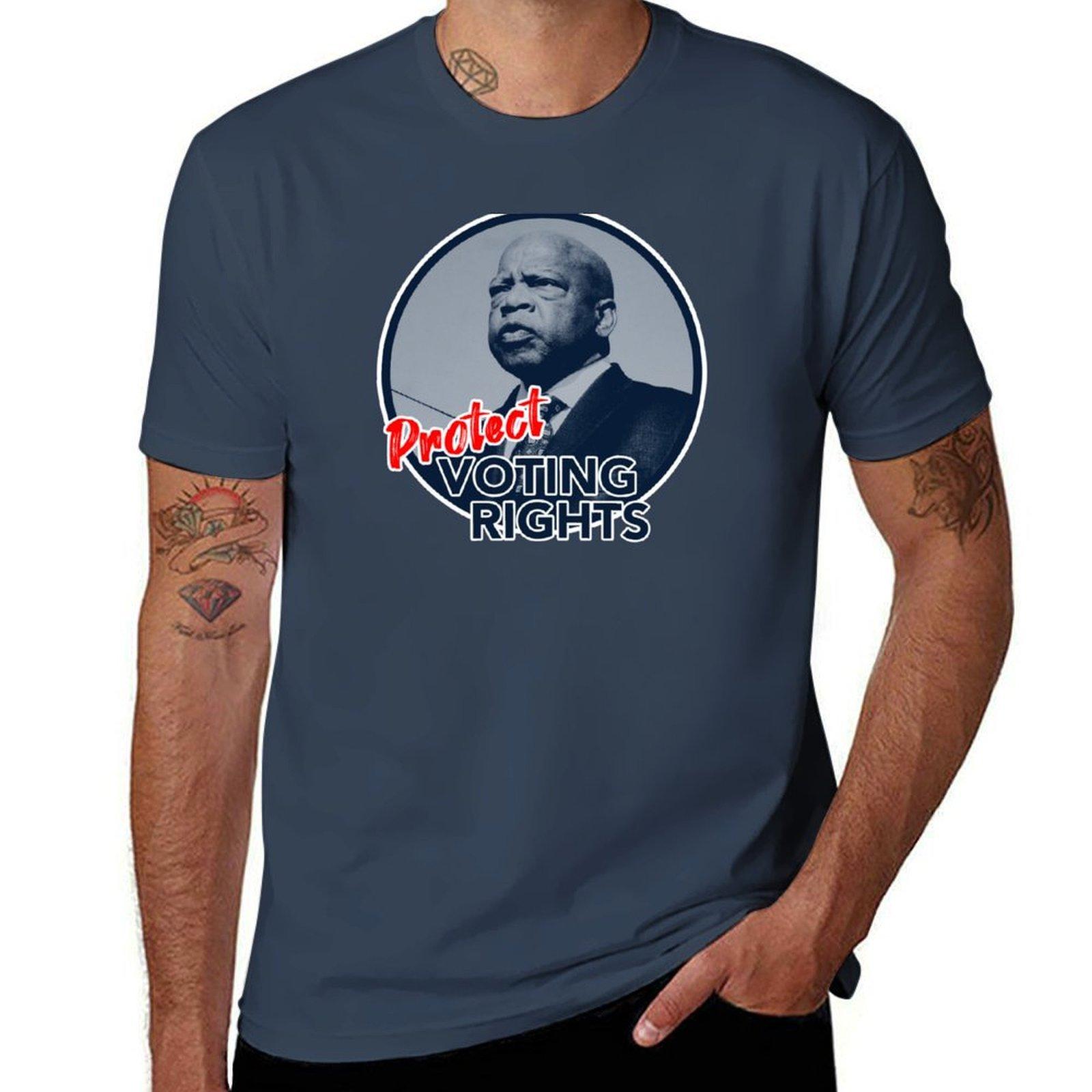 John Lewis Protect Voting Rights (Grays) Tshirt Long Lasting Casual Tshirt S