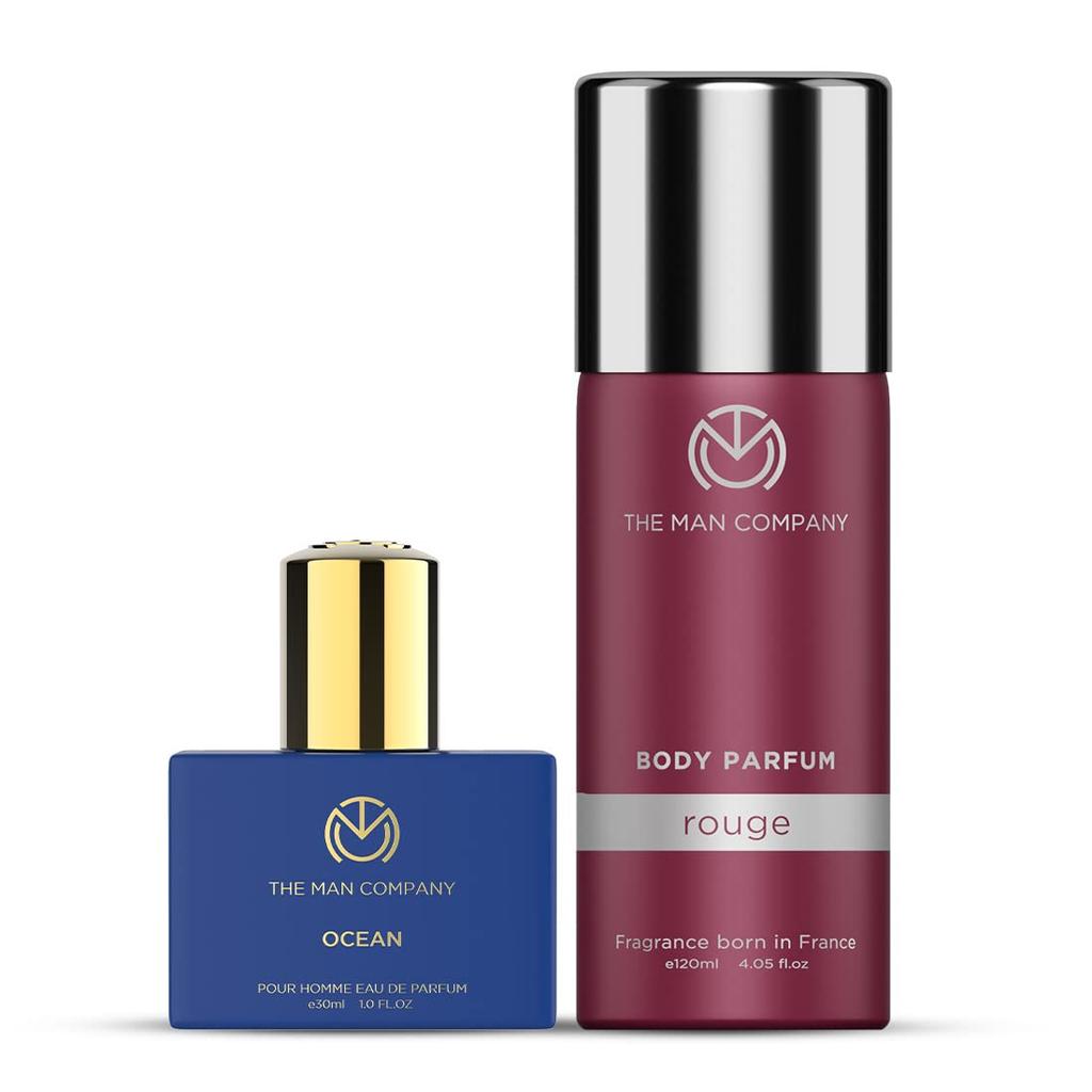 THE MAN COMPANY Luxury Perfume Set with Rouge, Ocean for Men Premium Body Perfume for Men No Gas Deodorant Perfume - 150 ml (For Men & Women)