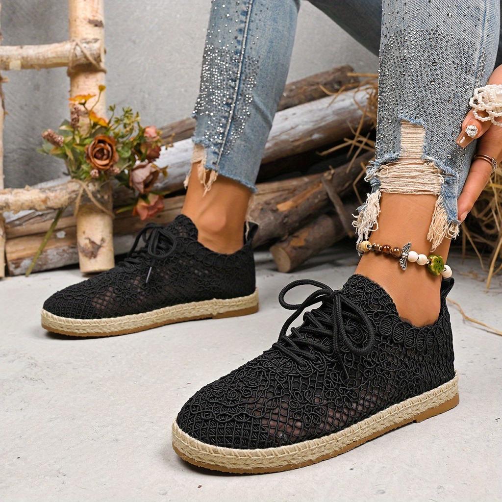 Women's Lace-Up Knit Moccasin-Style Shoes