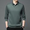 Spring And Autumn Men'S Fake Two-Piece Long-Sleeve T-Shirt, Men'S Business Casual Middle-Aged Striped Polo Shirt Base Layer Top, Men'S Wear