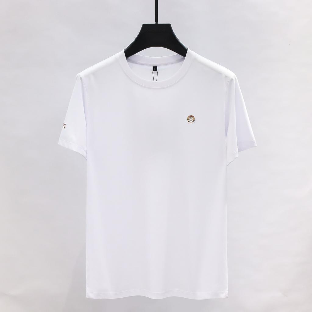 Spring Summer Menswear Silk Men's round-Neck Short-Sleeved T-shirt