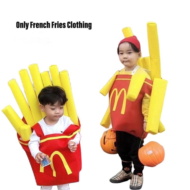 Korean Ins Halloween Children's Costume For Kindergarten Party Show Outfit Boys And Girls French Fries Clothes Inflatable Column)