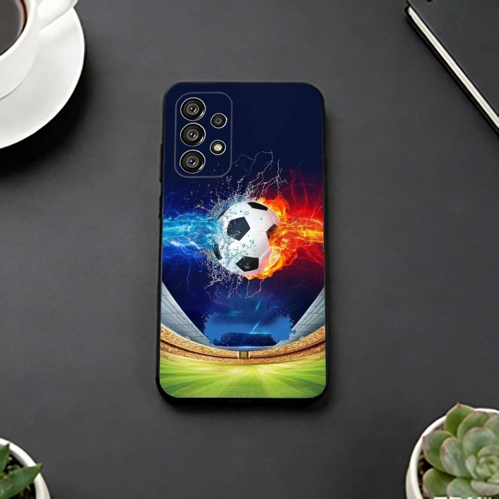 Football Sport Soccer Phone Case Black Silicone Soft For Samsung S25,S24,S21,S22,S23,S30,Ultra,S20,Plus,Fe,Lite