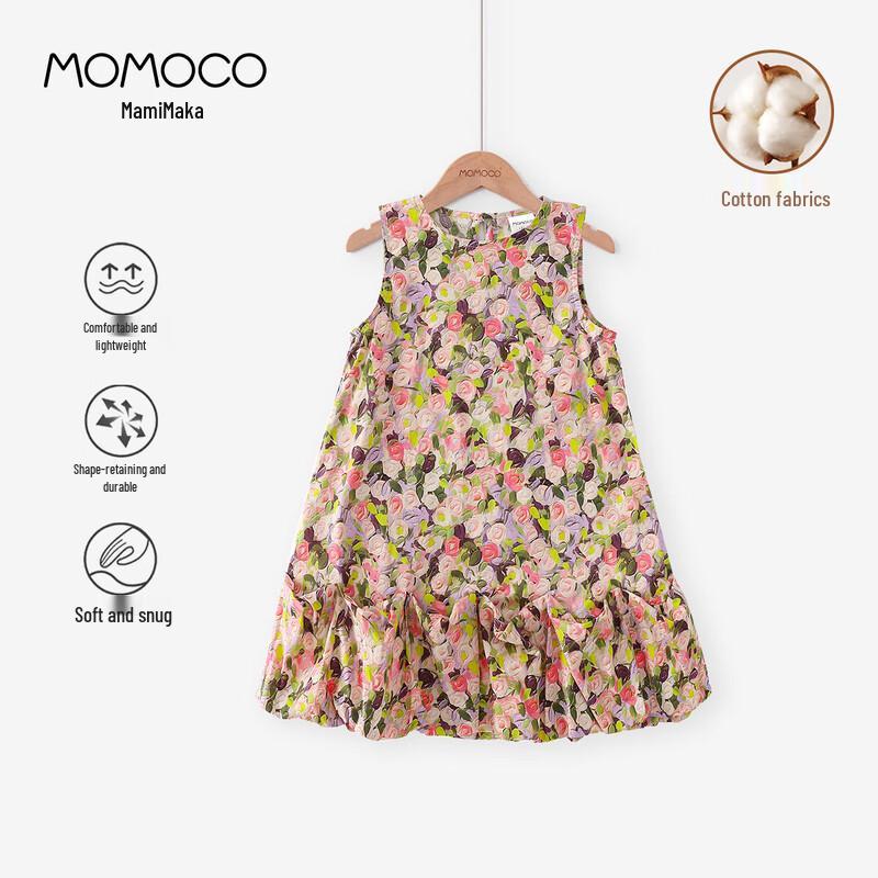 MOMOCO Girls Sleeveless All-over Print Summer Dress 90