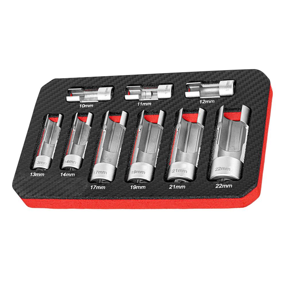 9Pcs Oxygen Sensor Socket Set O2 Sensor Removal Tool Oil Pressure Sensor Socket Wrench Set 10-22mm