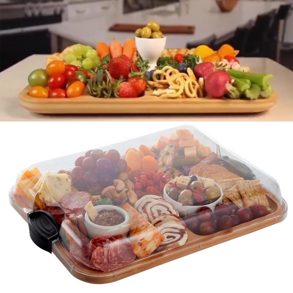 Bamboo Serving Tray With Lid Lightweight And Portable For All Occasions Charcuteries Board With Lid