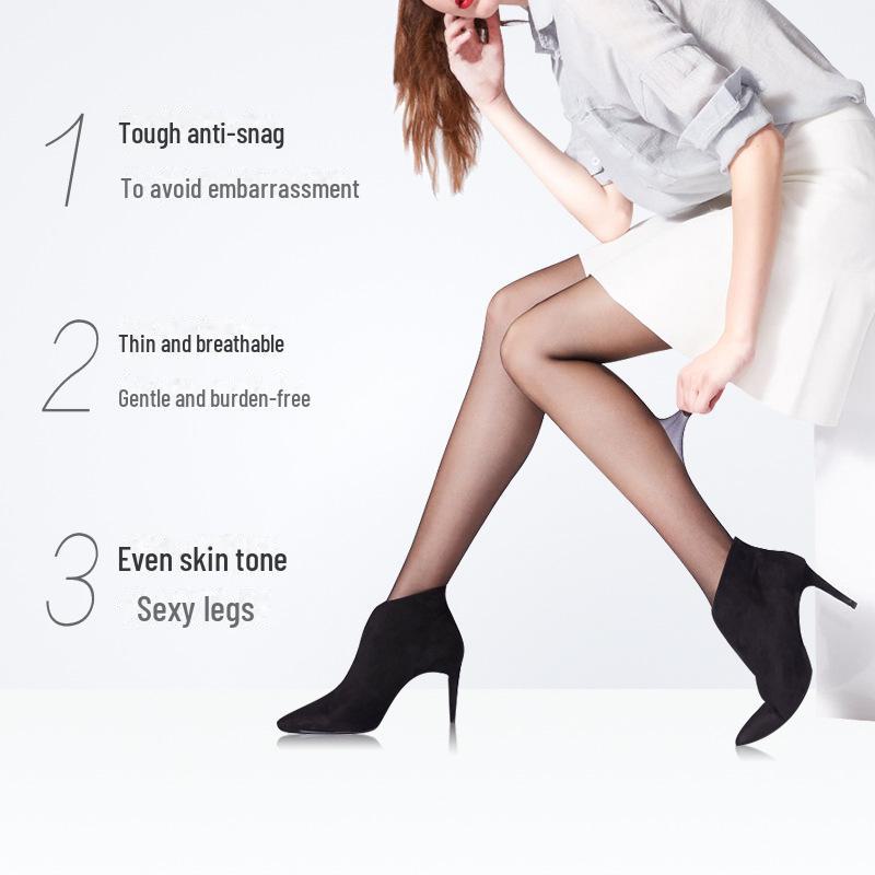 Women's Ultra-Thin 10D Core-Spun Silk Seamless Pantyhose for Summer