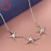 S295 Sterling Silver Starfish Necklace - Stylish Ocean Style - Perfect for Everyday Wear & Gifts Day Gifts