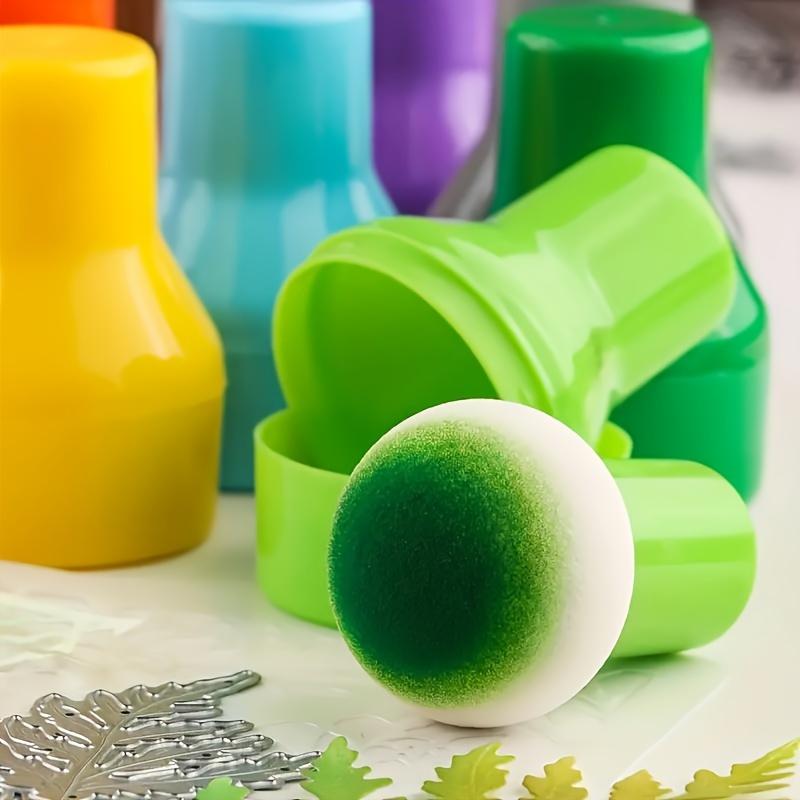9pcs Stencil Brush Set & Sponge Pouncers In Assorted Colors with Gourd Handles for Crafts, Wet and Dry Use - Ink Dabbers for Scrapbooking