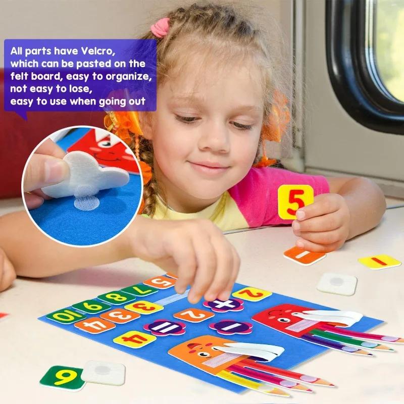 Felt Learning Board Children Toys Educational DIY Toy Addition Subtraction Finger Arithmetic Teaching Enlightenment Board