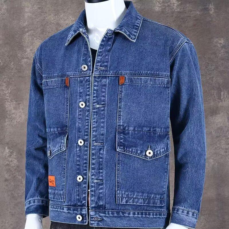 Men Denim Jacket Autumn and Winter Outwear Casual Slim Fit Jacket Retro Jeans Coat Men's Denim Top Plus Size Jacket