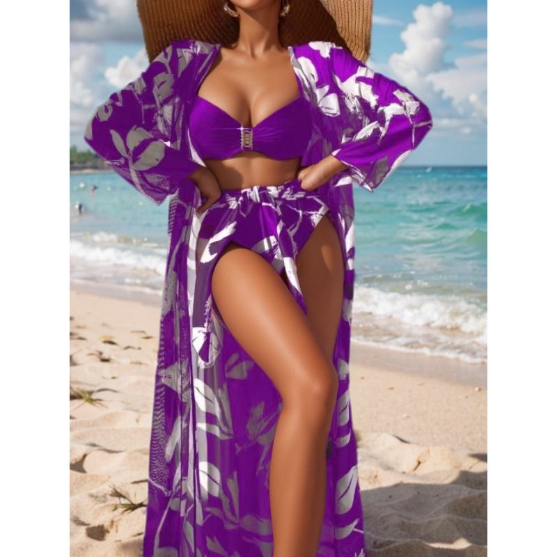 

Женский бикини сексуальный купальный костюм с высокой талией пляжный купальник женский летний купальник 3 шт. XL