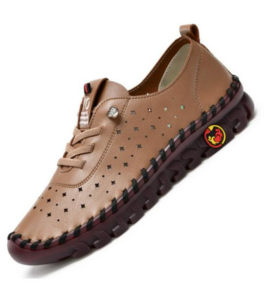 Hand-Stitched Women's Flat Shoes with Soft Beef Tendon Sole for Autumn and Winter Casual Wear