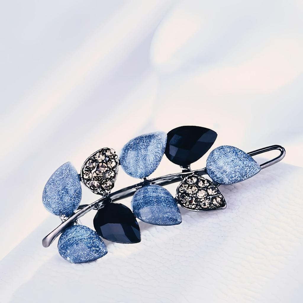 Simple Leaf Five-Petal Flower Hair Clip - Stylish European & American Barrette Frog Buckle