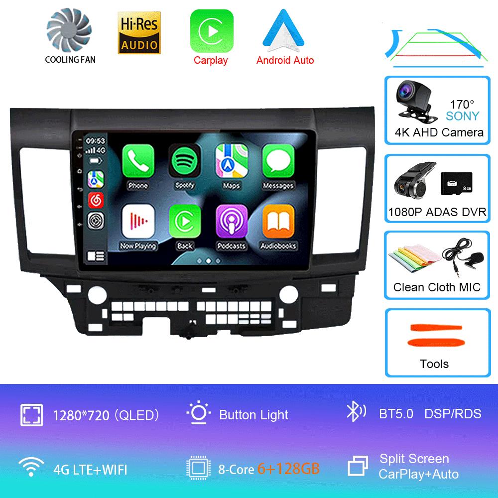Android 14 For Mitsubishi Lancer 10 CY 2007-2012 10Inch Car Radio Stereo Audio GPS Player Carplay Auto Screen WIFI+4G