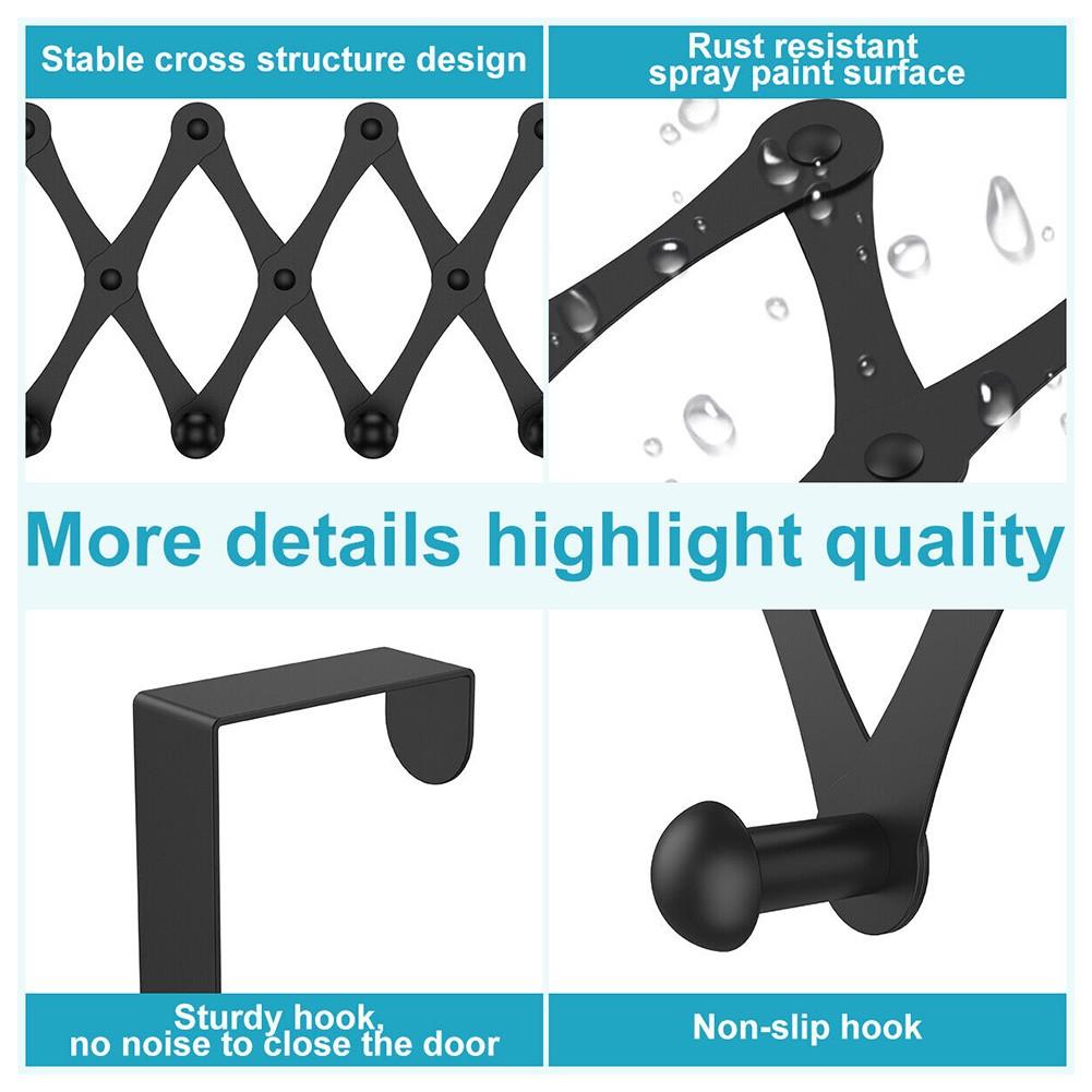 1 buc cârlig ușă reglabil negru pentru agățat prosoape
