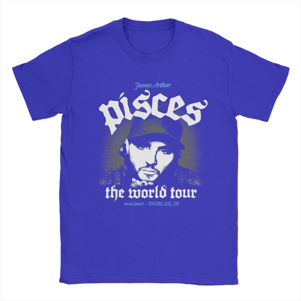 James Arthur Pisces World Tour Dublin T Shirts for Unisex 100 Cotton Funny TShirt Round Collar Tees Short Sleeve Clothes 6XL