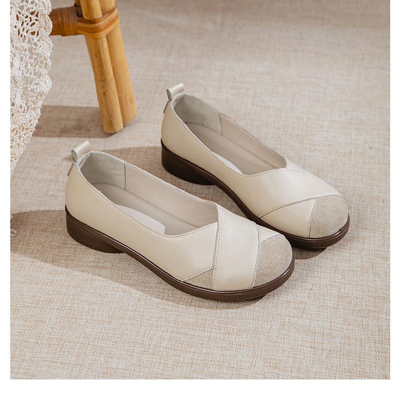 Fashion New Pu leather ballet flats women's shallow loafers woman anti skid slip on shoes ladies comfy soft moccasin female flats