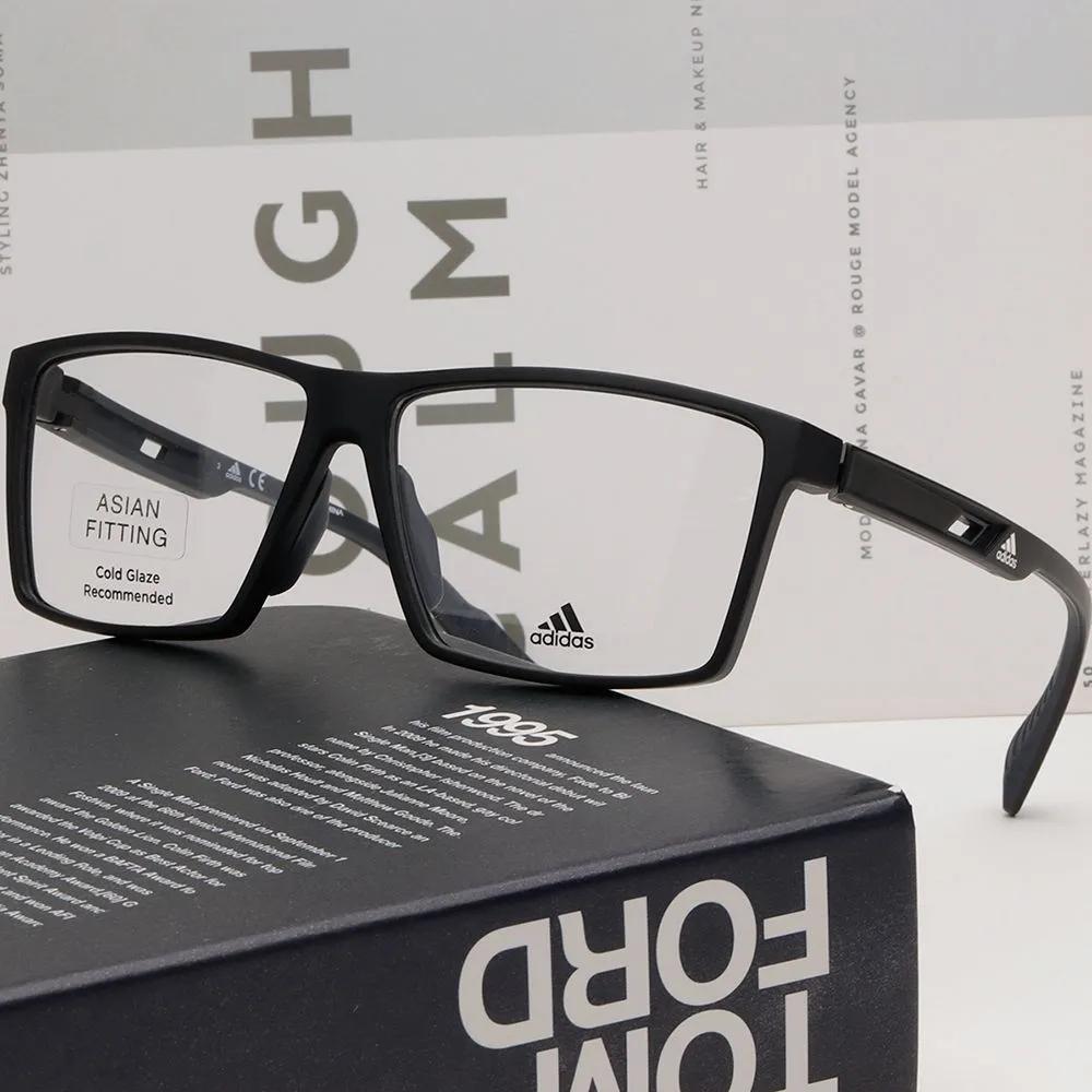 adidas Eyeglass Frames SP5007F 002 Square Horn-rimmed Glasses for Men and Women
