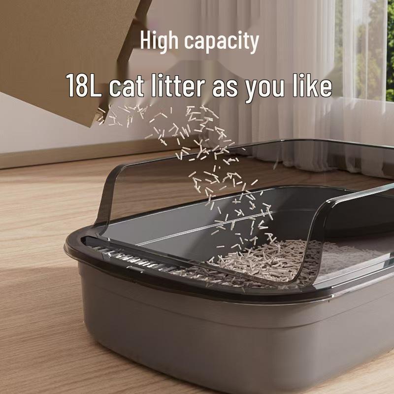 Large Anti-Splash Open Cat Litter Box