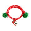 Charming Christmas Stocking Stuffer Bracelets, Red Green String Bracelet, Adjustable Rope Bracelet with Holiday Party Jewelry Charm And Tinsel