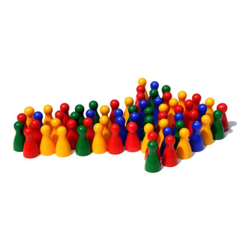 50 Pcsset Colorful Chess Pieces Board Game Wood Games Accessories