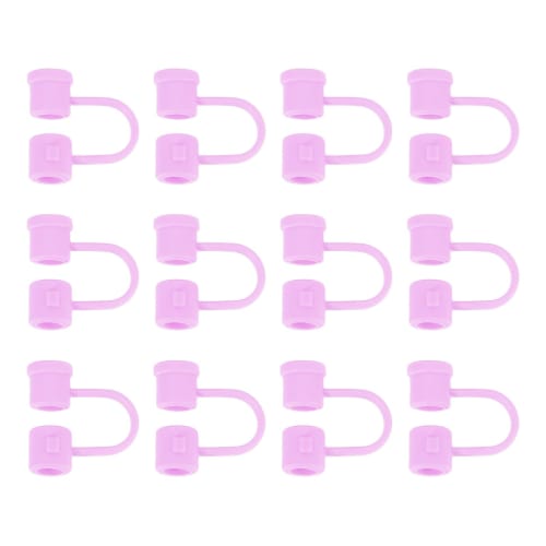 

uxcell 12-Pack Purple Straw Cover Caps, Reusable and Dustproof Silicone Straw Covers for 8mm/0.32 OD Drinking Straws.