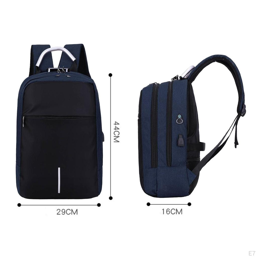 Laptop Rucksack College Buchtasche Verschleißfester Rucksack Büchertasche mit USB-Anschluss für Büro Wandern
