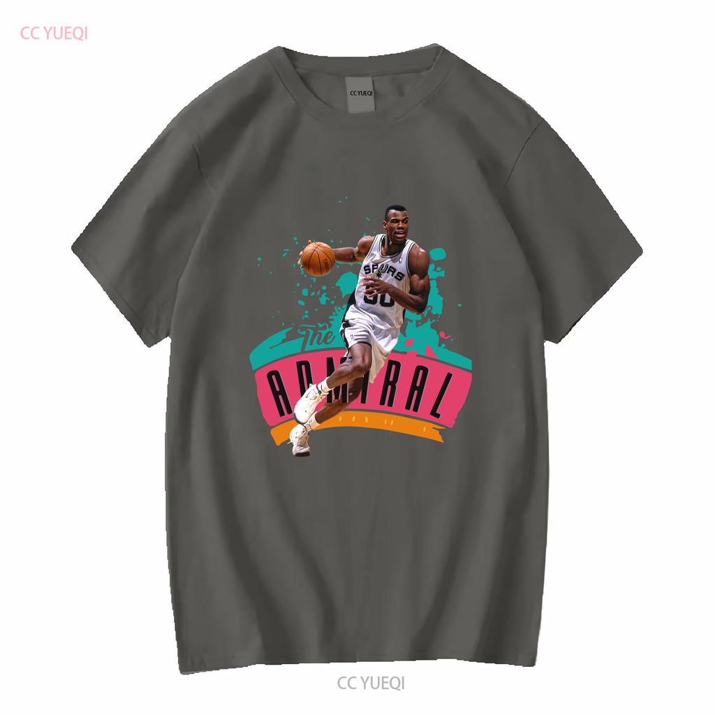 David Robinson caricature T shirt Black vintage Washed fashion Comfortable Soft Slightly Unisex graphic Top For Everyday Wear