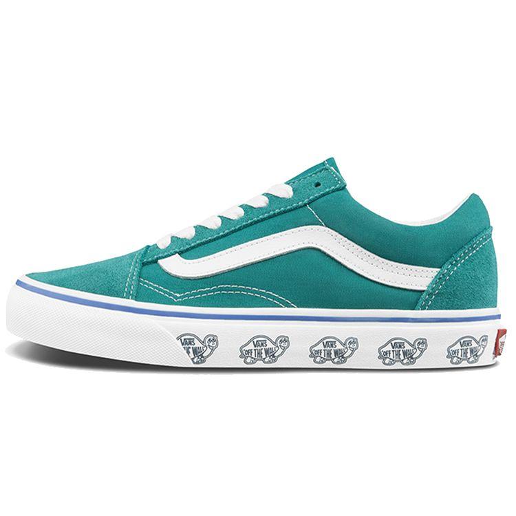 Vans Old Skool Series Turtle Print Retro Low-Top Skate Shoes Unisex Sneakers Light-Green VN0A3WKT4RT