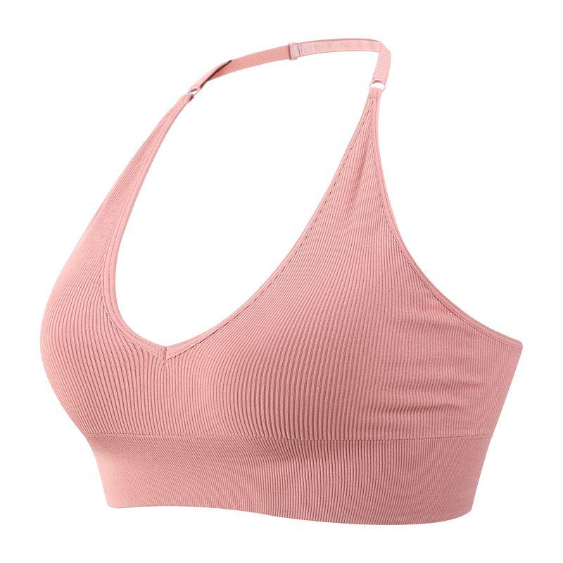 

2023 Deep V Sexy Triangle Cup Seamless Bras Halterneck Adjustable Back Comfort and Casual Underwear L Bean paste